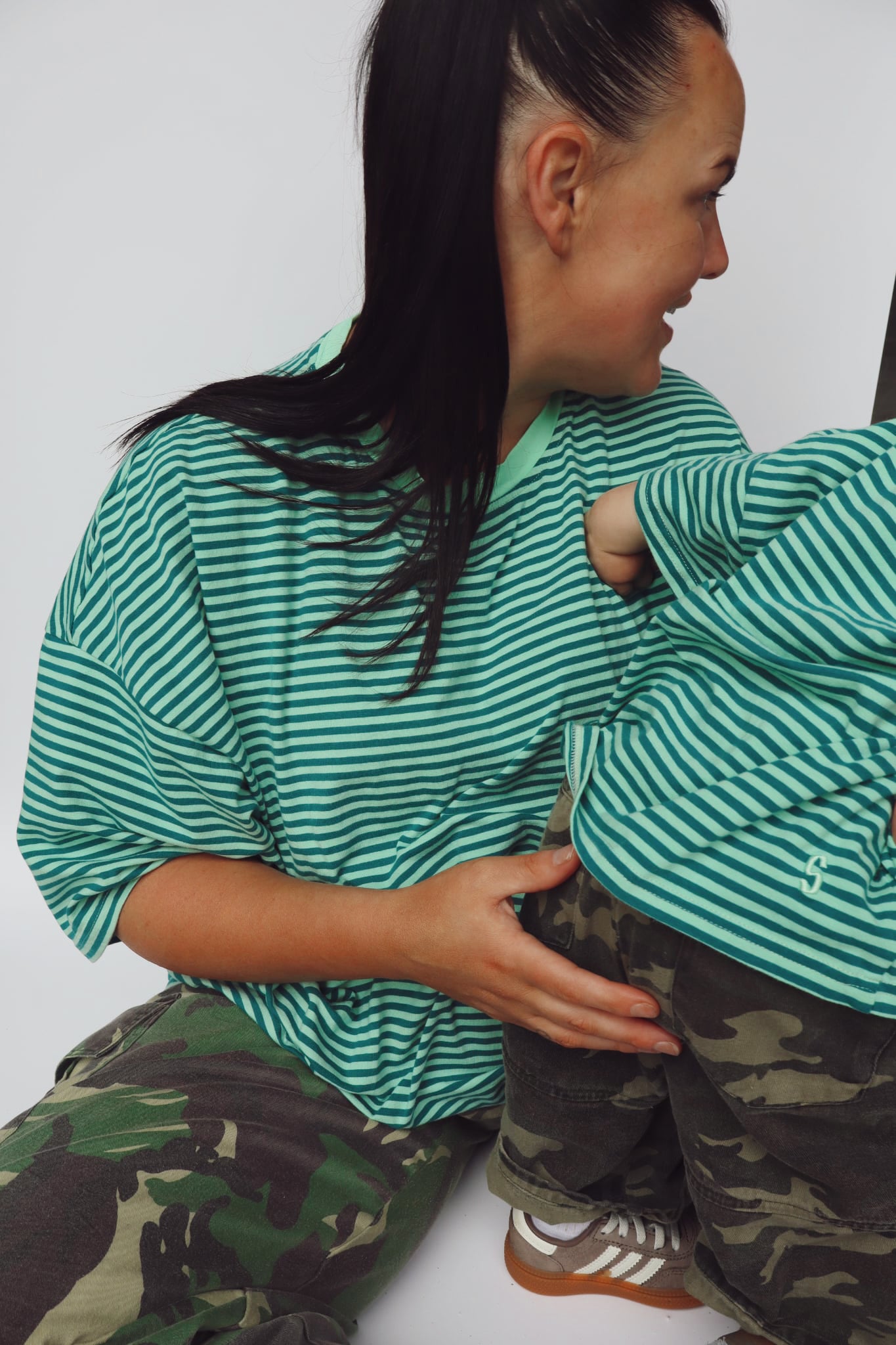 Cool Mint Stripe Tee - Adults